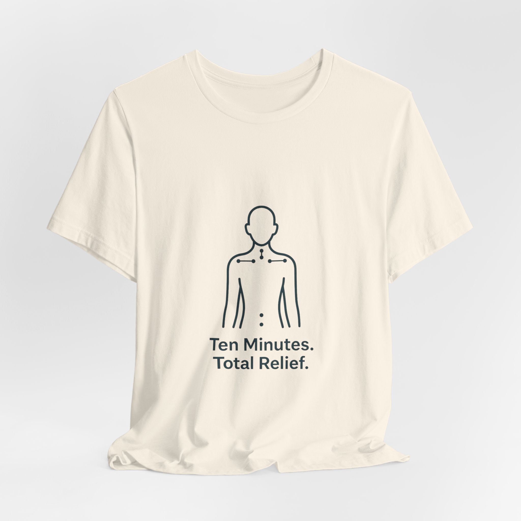 T‑Shirt — "Ten Minutes. Total Relief." Minimalist Acupressure Graphic Tee