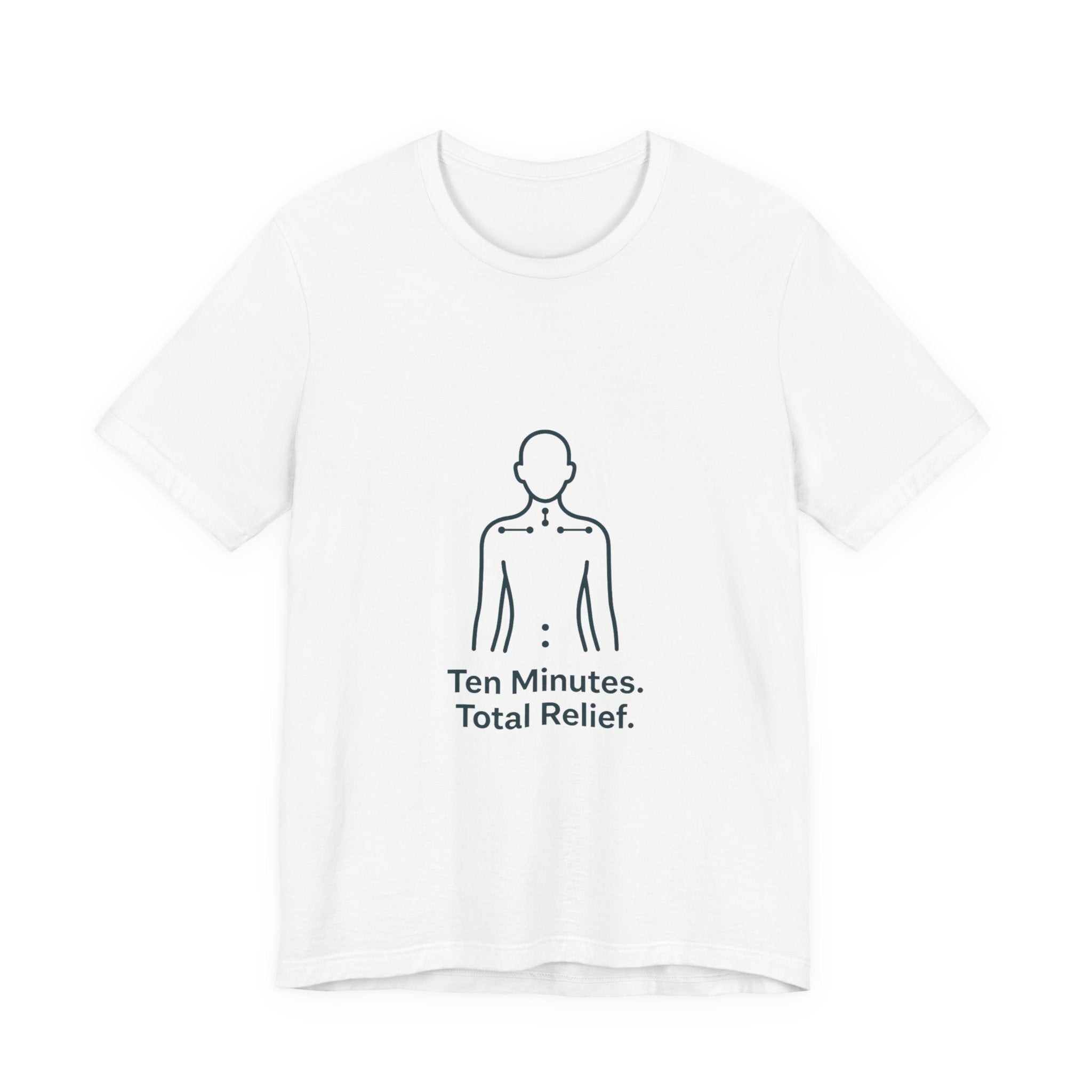 T‑Shirt — "Ten Minutes. Total Relief." Minimalist Acupressure Graphic Tee