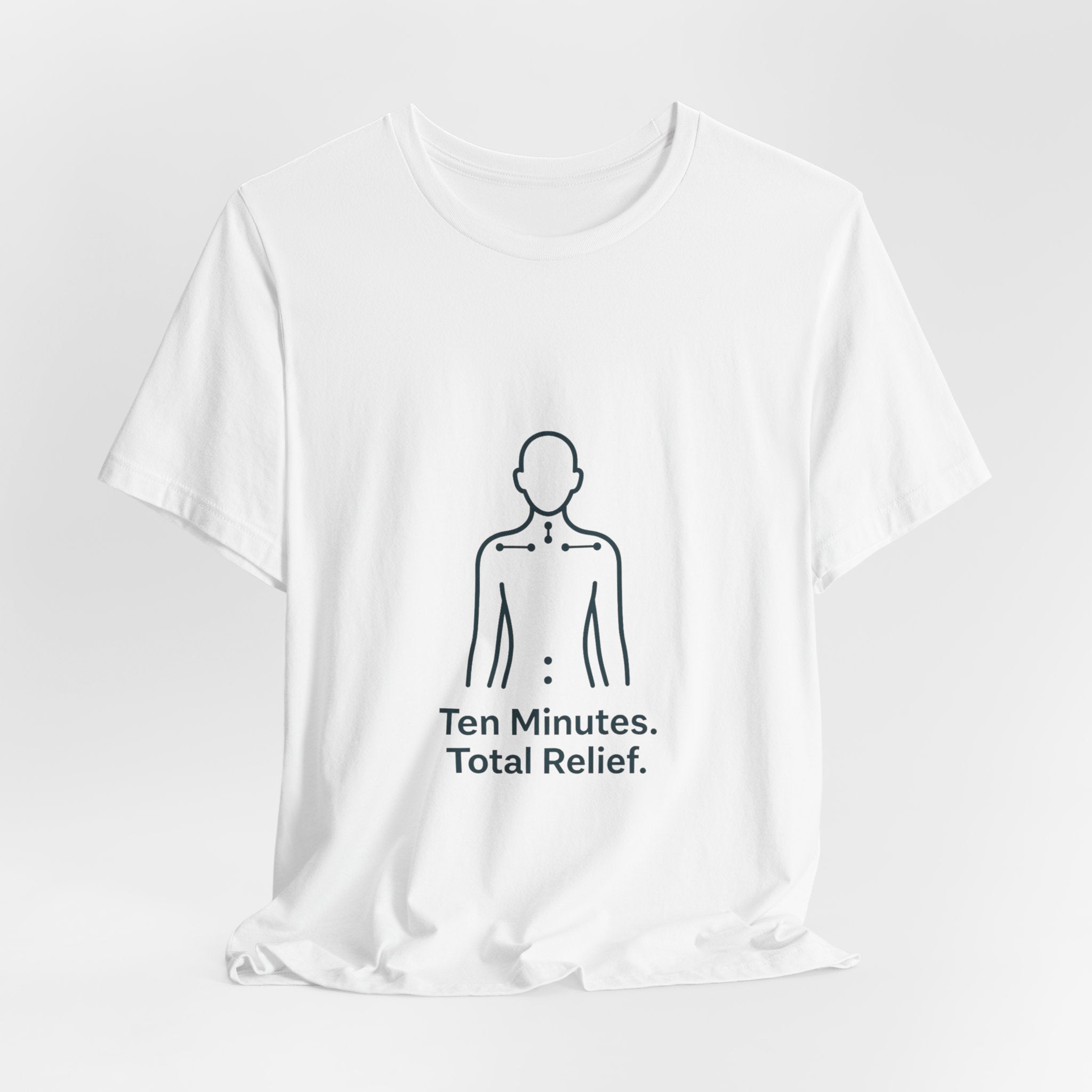 T‑Shirt — "Ten Minutes. Total Relief." Minimalist Acupressure Graphic Tee