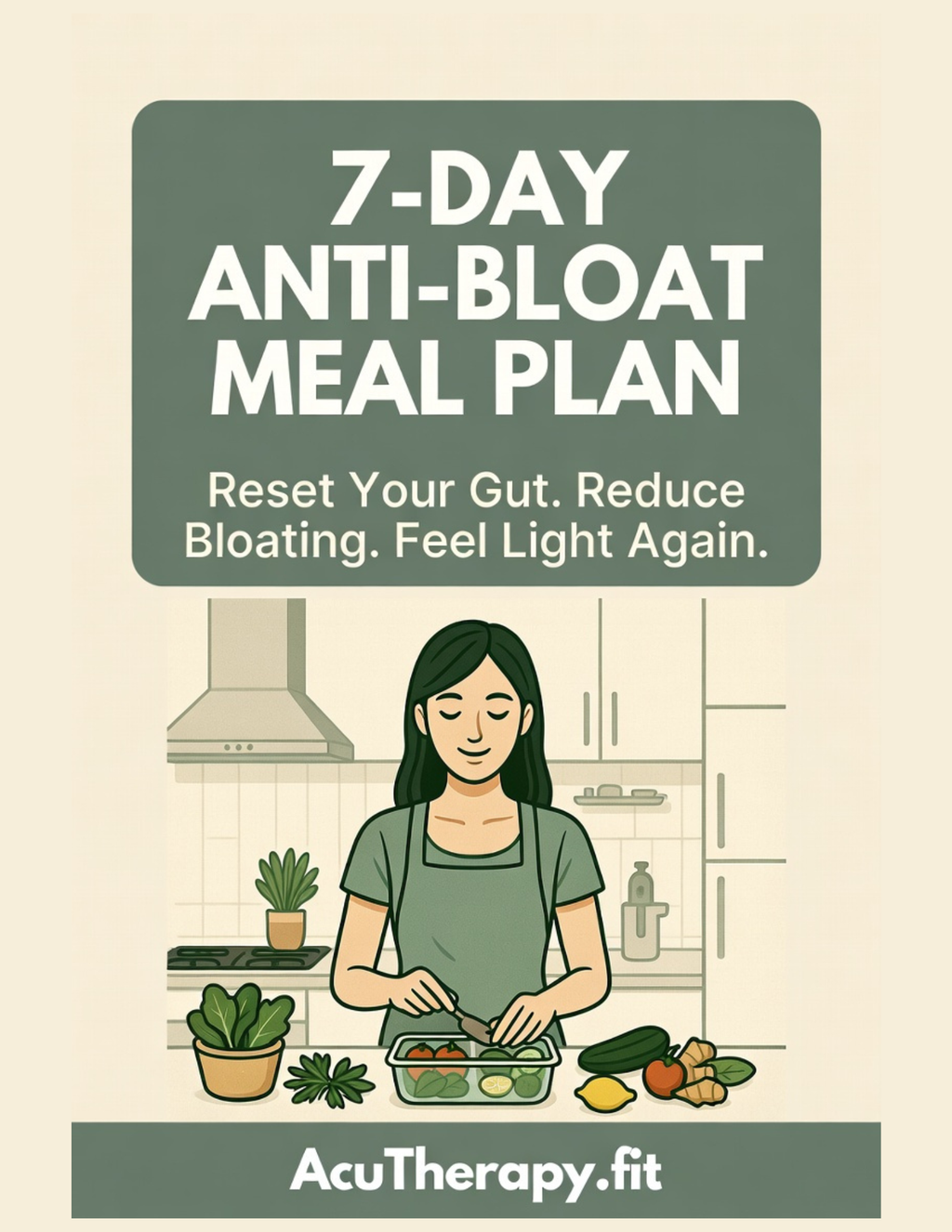 7-Day Anti-Bloat Meal Plan — Printable Gut Reset Guide with Recipes, Smoothies & Grocery List