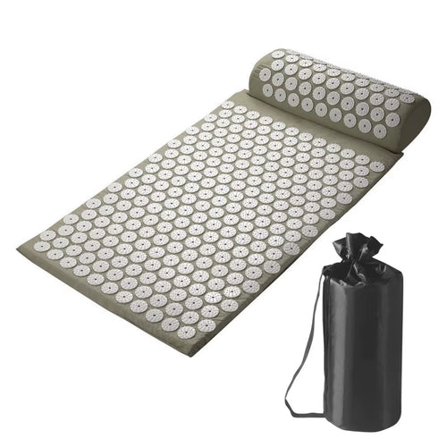 Acupressure Pillow with Storage Bag for Neck Back Foot Massage Pads Acupressure Mat Pillow Set Improves Bloods Circulation Mat