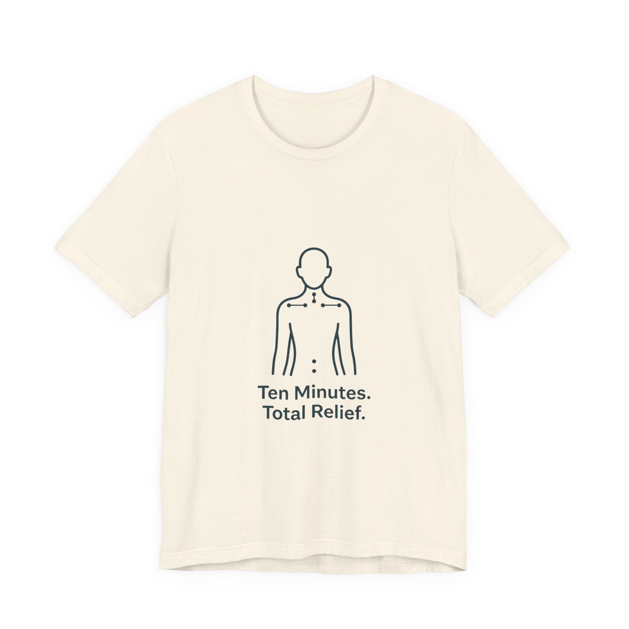 T‑Shirt — "Ten Minutes. Total Relief." Minimalist Acupressure Graphic Tee