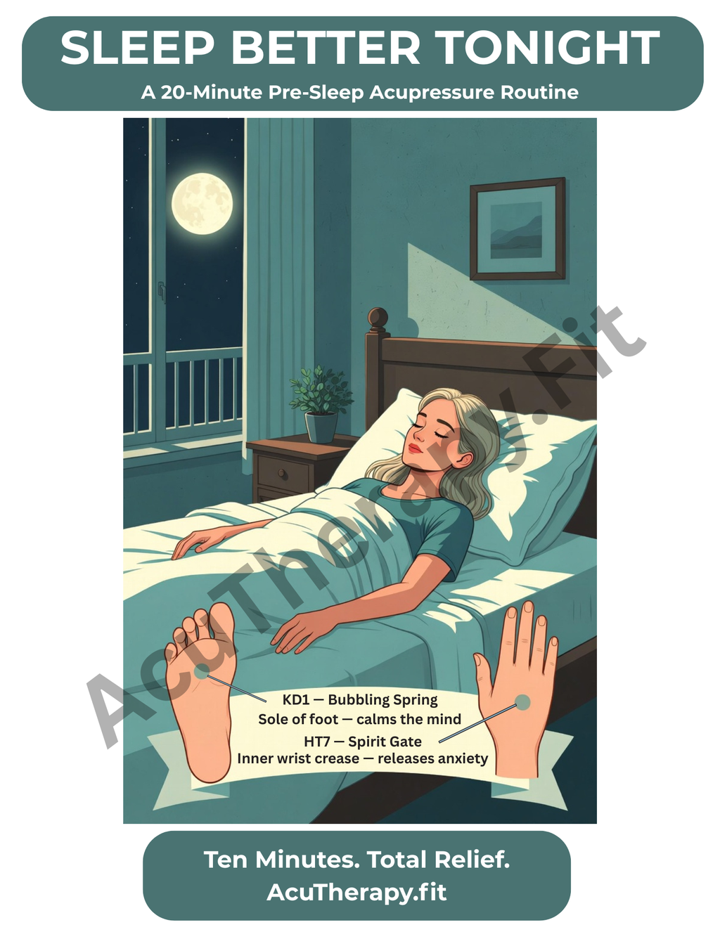 Sleep and Recovery System Bundle — Printable Acupressure Routine + Complete Sleep Reset Guide for Insomnia and Deep Rest