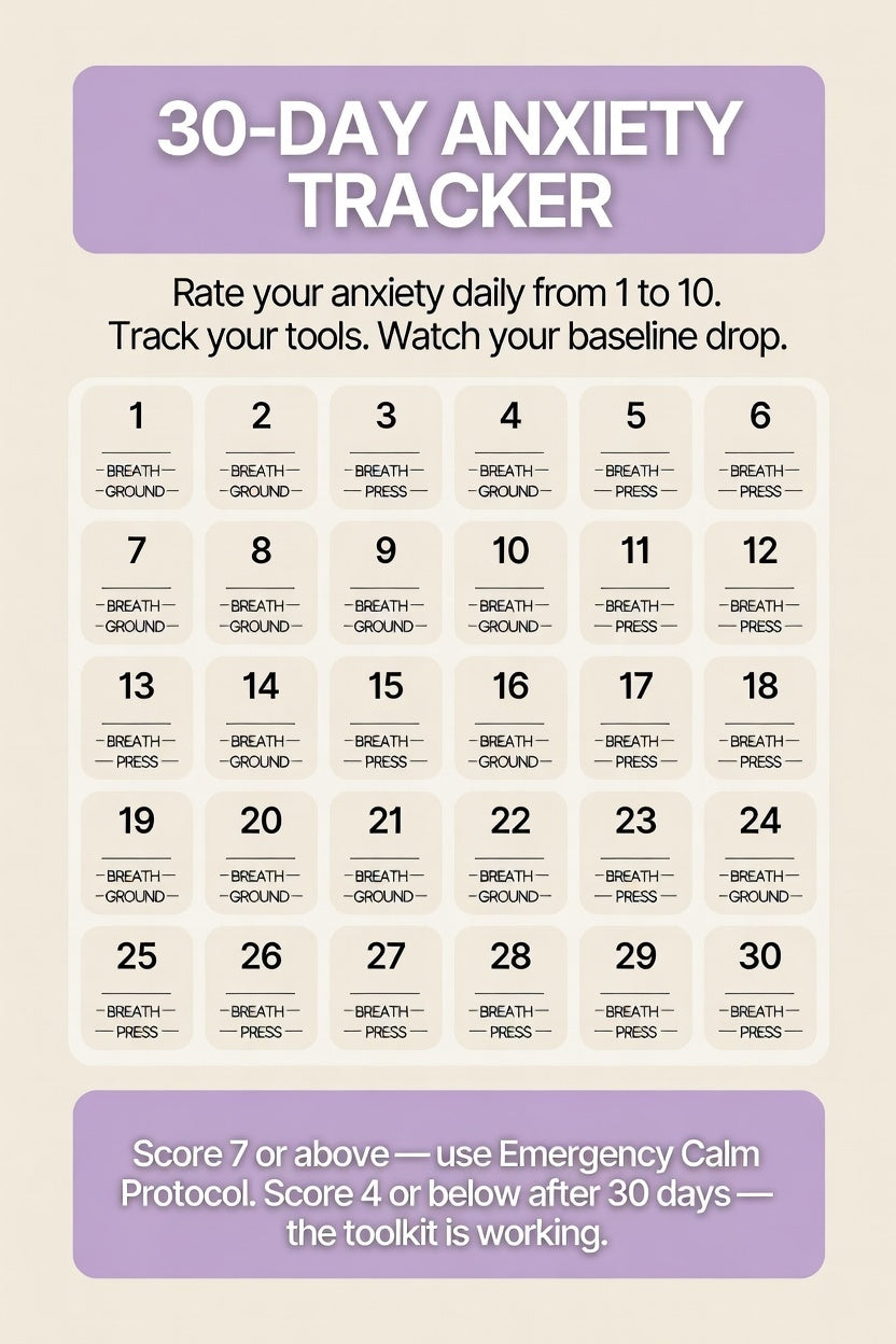 Anxiety Relief Toolkit – Printable Guide for Calm, Breathwork, Acupressure
